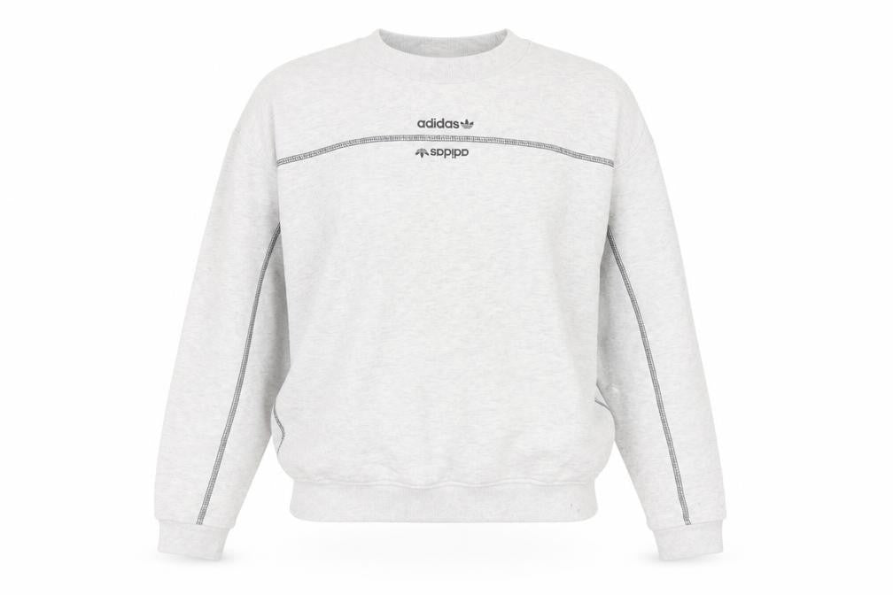Front view of Adidas Women Grey Crew Neck Sweatshirt, size 10, Long Sleeve