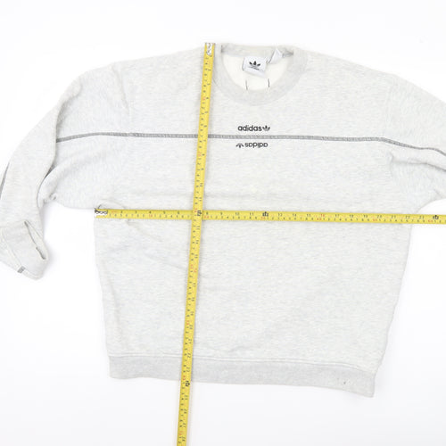 Adidas Women Grey Crew Neck Sweatshirt Size 10 Long Sleeve