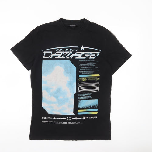 Criminal Damage Men’s Black Graphic Print T-Shirt Size S