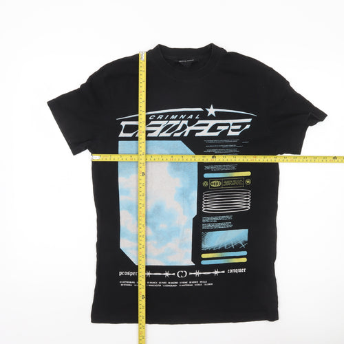 Criminal Damage Men’s Black Graphic Print T-Shirt Size S