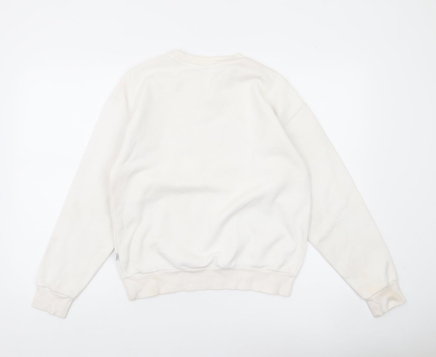 Puma Womens Ivory Pullover Logo Sweatshirt Size 8 Casual