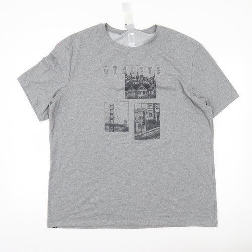 Decathlon Men’s Grey 2XL Regular Fit City Graphic Print T-Shirt