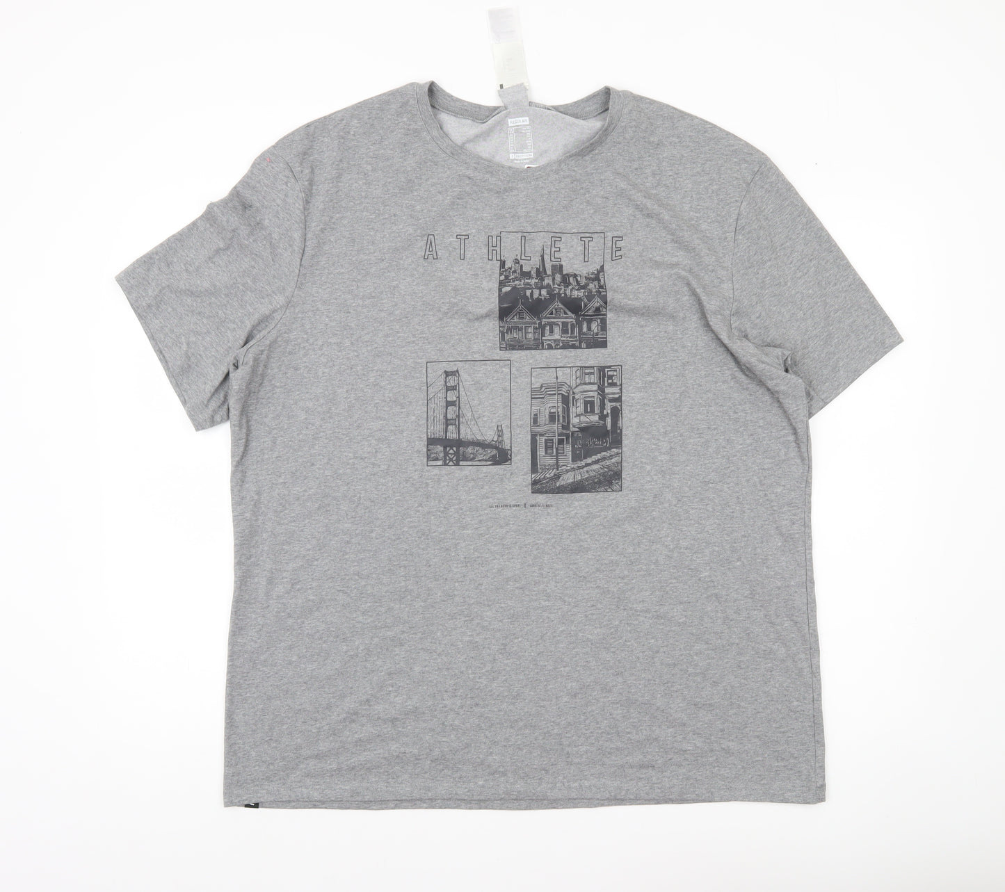 Decathlon Men’s Grey 2XL Regular Fit City Graphic Print T-Shirt
