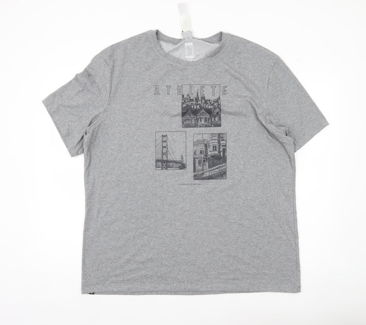 Decathlon Men’s Grey 2XL Regular Fit City Graphic Print T-Shirt