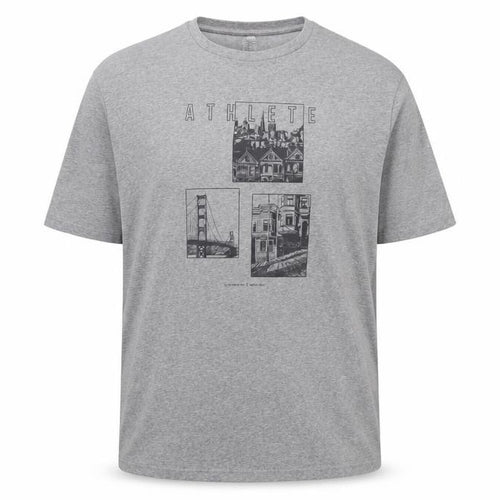 Decathlon Men’s Grey 2XL Regular Fit City Graphic Print T-Shirt
