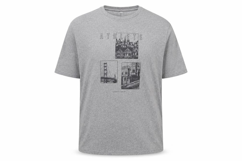 Decathlon Men’s Grey 2XL Regular Fit City Graphic Print T-Shirt