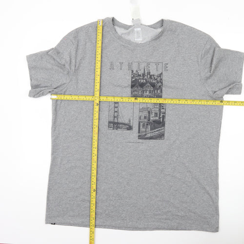 Decathlon Men’s Grey 2XL Regular Fit City Graphic Print T-Shirt