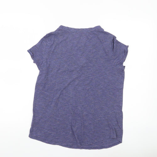 Mossimo Women’s Purple Striped V-Neck Short Sleeve T-Shirt Size M