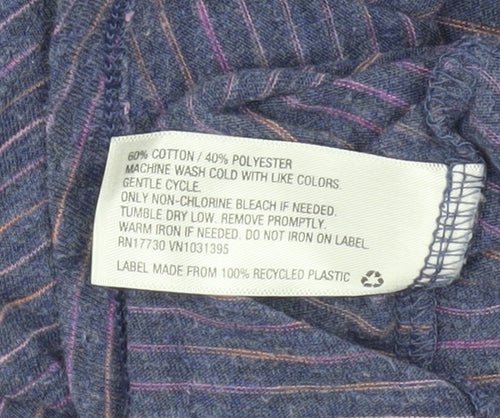 Mossimo Women’s Purple Striped V-Neck Short Sleeve T-Shirt Size M