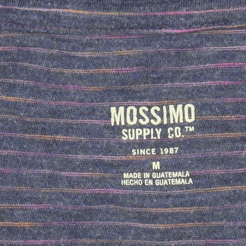 Mossimo Women’s Purple Striped V-Neck Short Sleeve T-Shirt Size M
