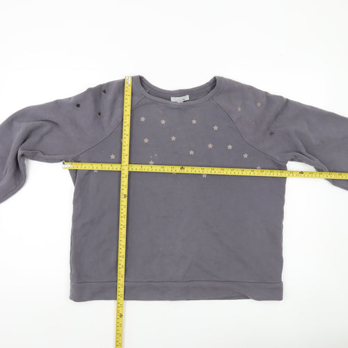 Pure Collection Womens Grey Cotton Star Print Sweatshirt UK 16