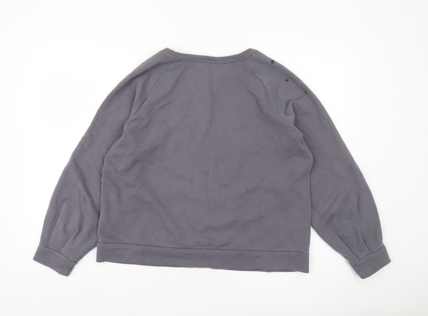 Pure Collection Womens Grey Cotton Star Print Sweatshirt UK 16