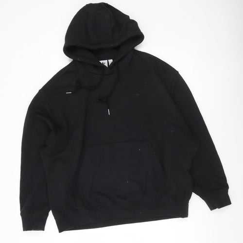 Adidas Womens Black Hoodie Size 12 Pullover Logo Regular Fit