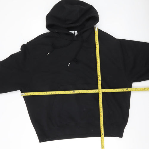 Adidas Womens Black Hoodie Size 12 Pullover Logo Regular Fit