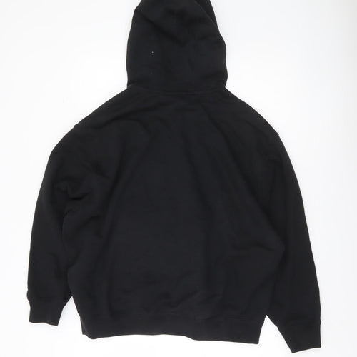 Adidas Womens Black Hoodie Size 12 Pullover Logo Regular Fit