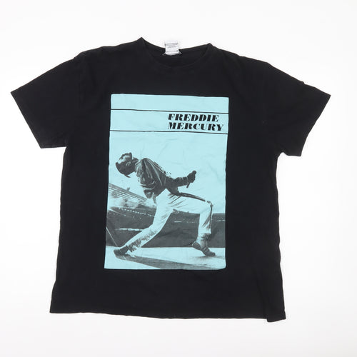 Zara Men Black Freddie Mercury Graphic Band T-Shirt Size M