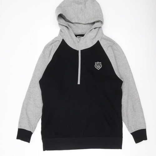 Richman Utility Men’s Black Grey Cotton Pullover Hoodie L Logo