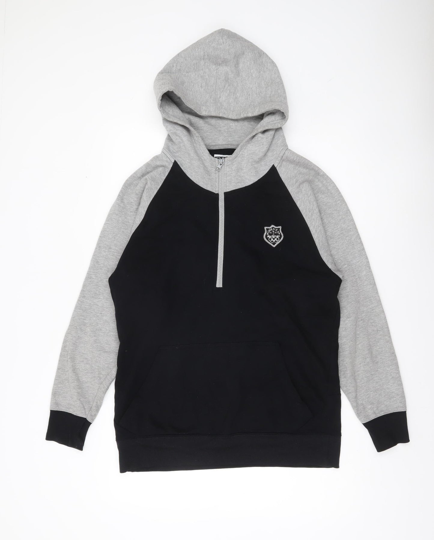 Richman Utility Men’s Black Grey Cotton Pullover Hoodie L Logo