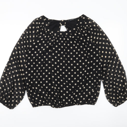 Dunnes Women’s Black Polka Dot Long Sleeve Blouse Size 12