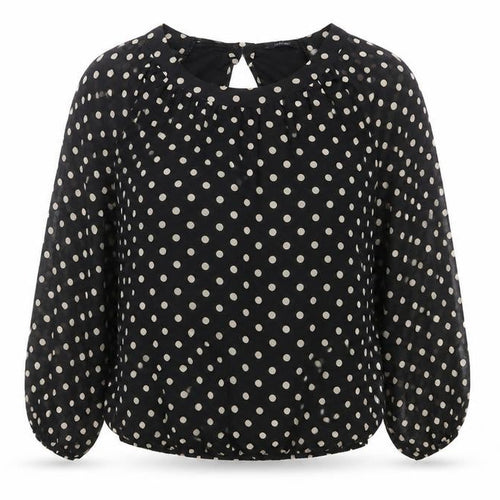 Dunnes Women’s Black Polka Dot Long Sleeve Blouse Size 12