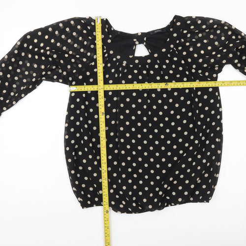 Dunnes Women’s Black Polka Dot Long Sleeve Blouse Size 12