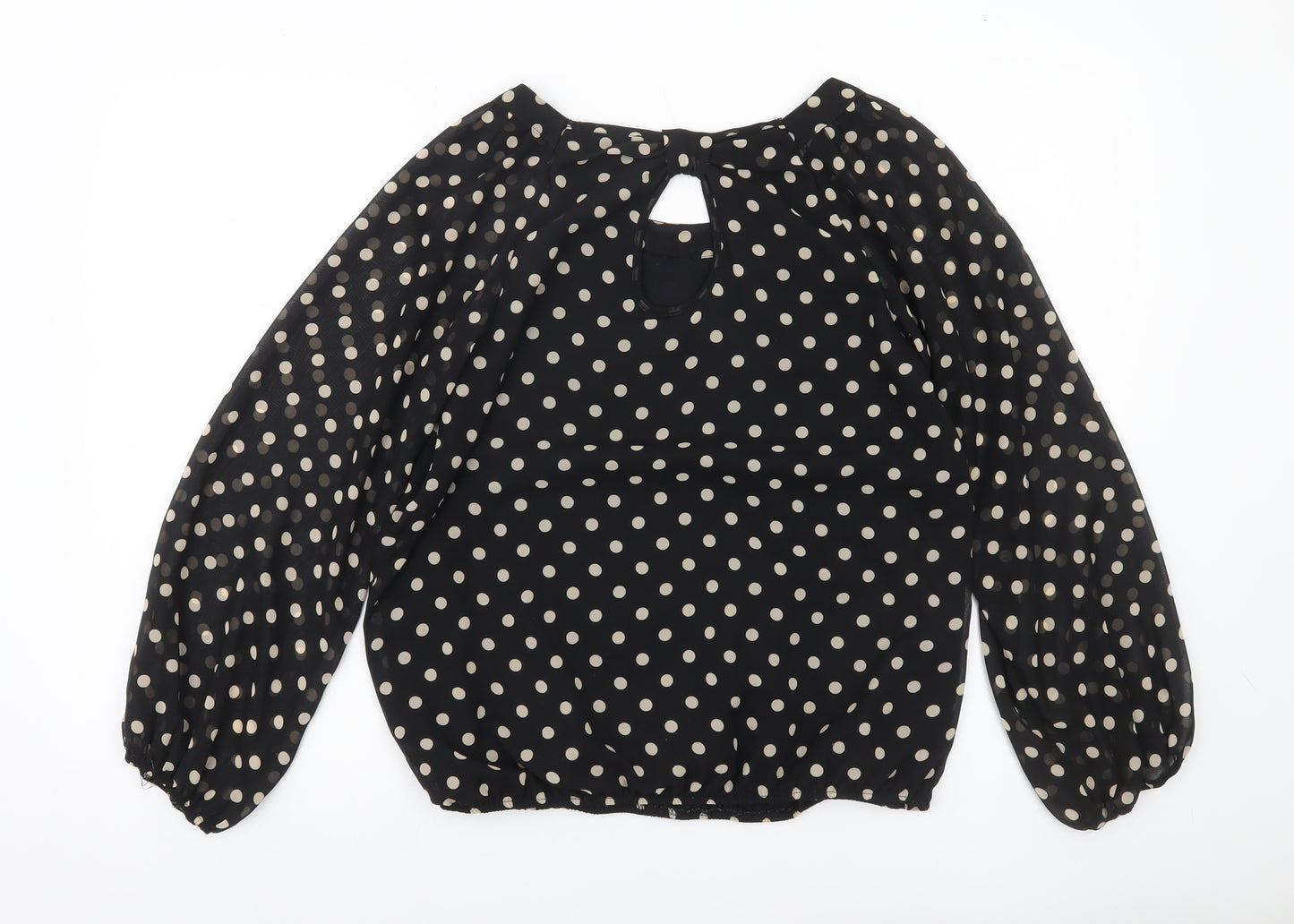 Dunnes Women’s Black Polka Dot Long Sleeve Blouse Size 12