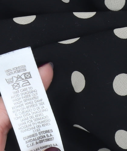 Dunnes Women’s Black Polka Dot Long Sleeve Blouse Size 12