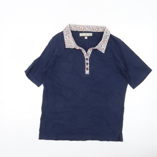 Paco Boutique Womens Blue Polo Shirt Size 12 Cotton Short Sleeve