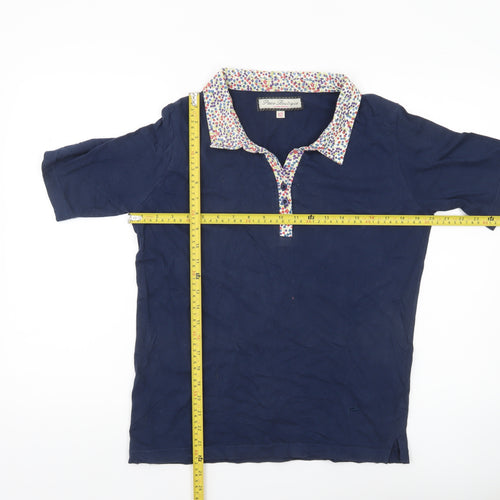 Paco Boutique Womens Blue Polo Shirt Size 12 Cotton Short Sleeve