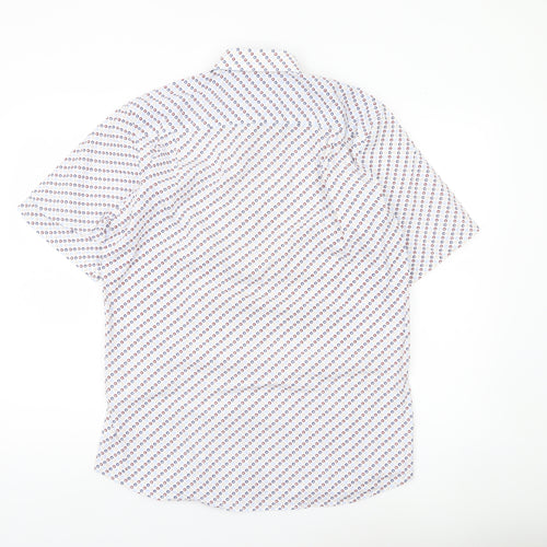 Scotland Blue Men's Multicoloured M Short Sleeve Cotton Shirt