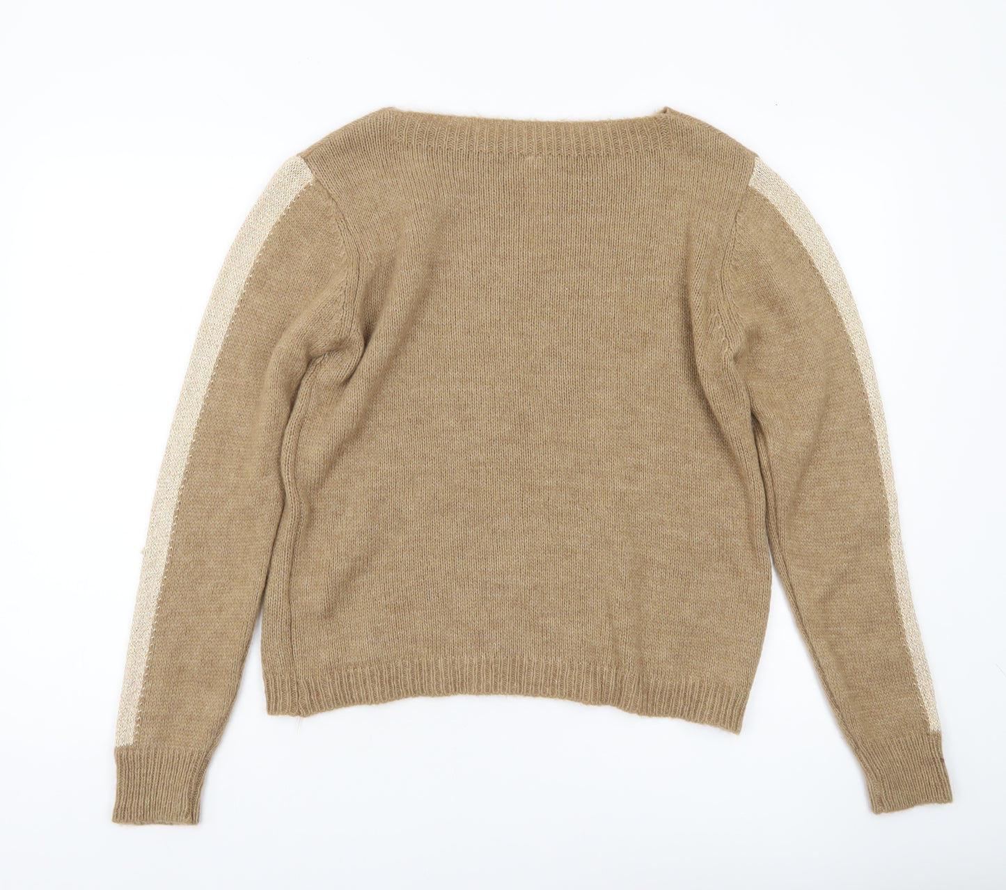 BARCODE Womens Beige Knit Pullover Jumper M Regular Crew Neck