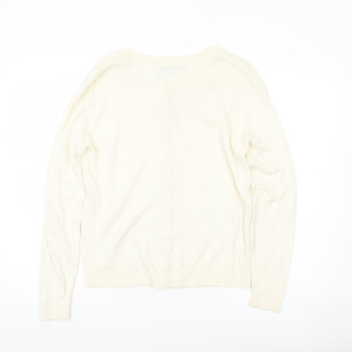 Dickins & Jones Women’s Ivory Cardigan S Crew Neck Beaded Floral