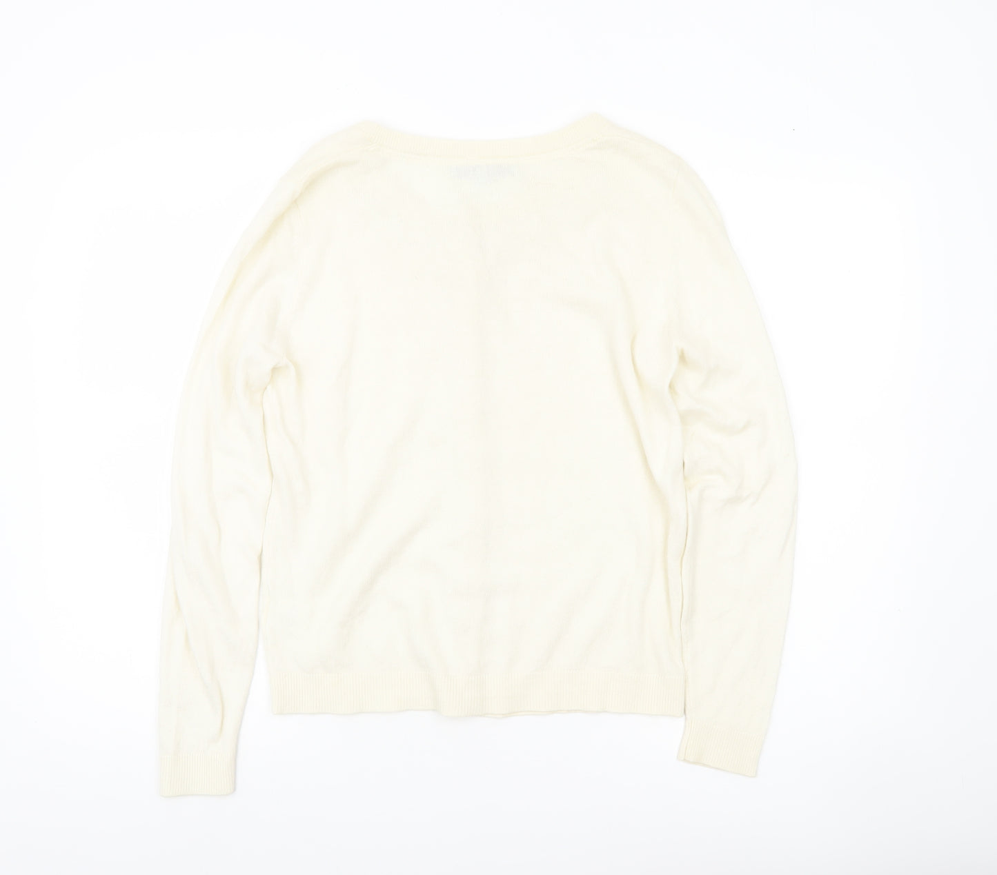 Dickins & Jones Women’s Ivory Cardigan S Crew Neck Beaded Floral
