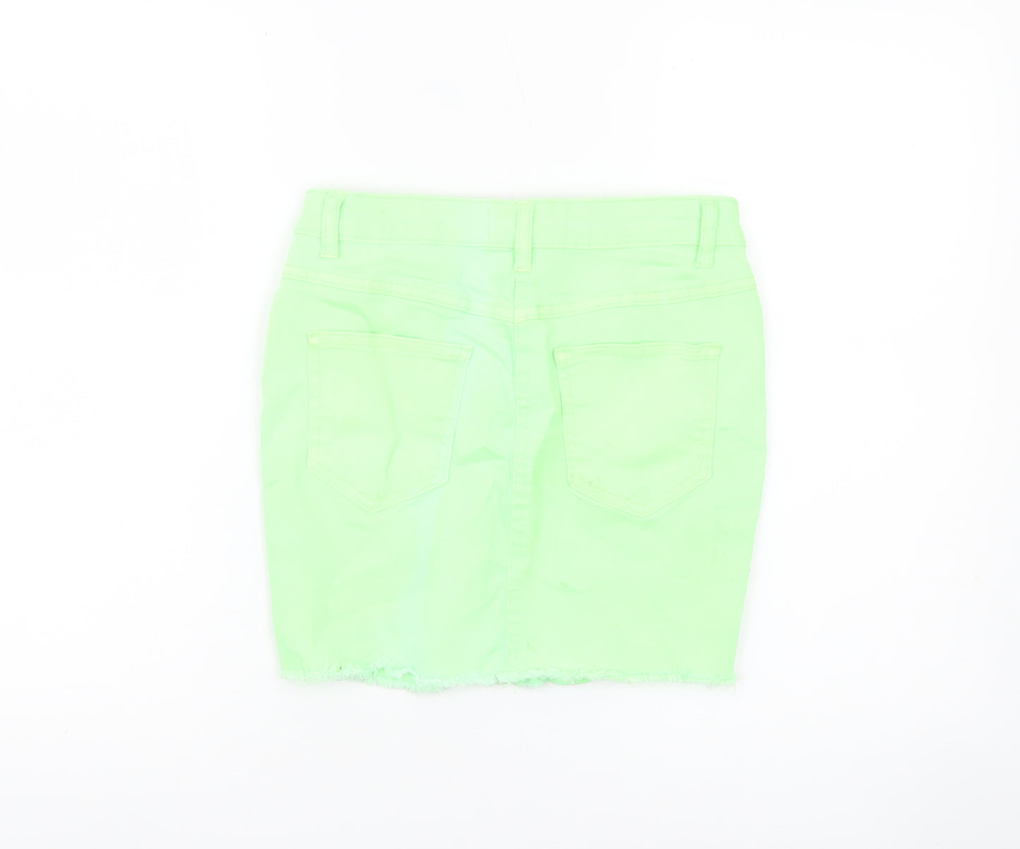 Parisian Women Green Size 8 Distressed Denim Pencil Mini Skirt