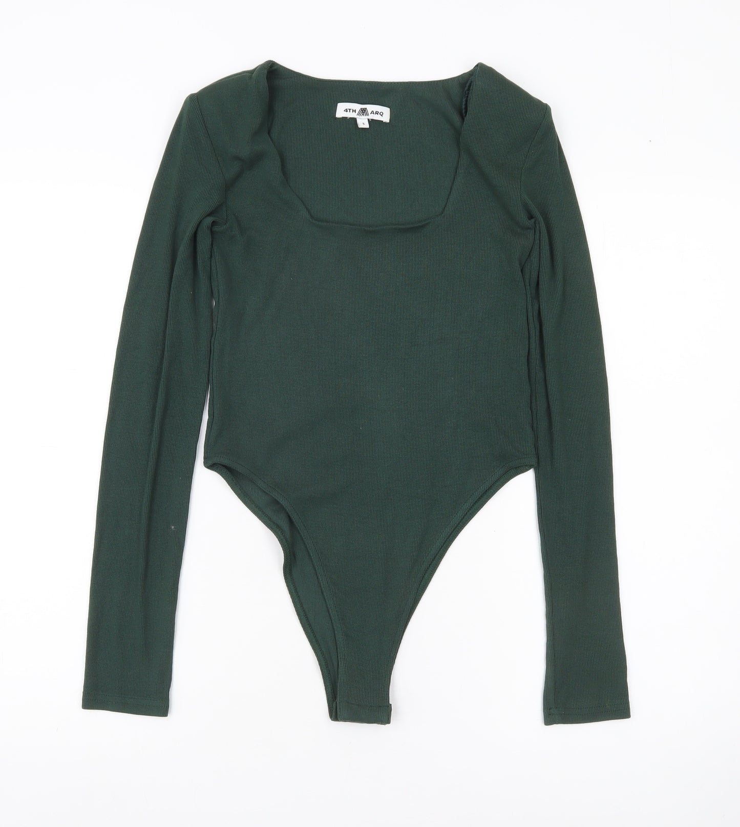 4TH ARQ Women’s Green Square Neck Long Sleeve Bodysuit Size S