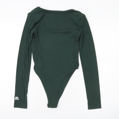 4TH ARQ Women’s Green Square Neck Long Sleeve Bodysuit Size S