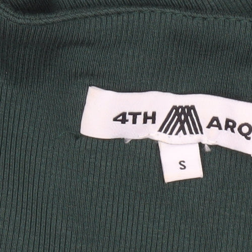 4TH ARQ Women’s Green Square Neck Long Sleeve Bodysuit Size S