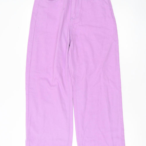 SHEIN Womens Purple Wide-Leg High Rise Jeans Size 8