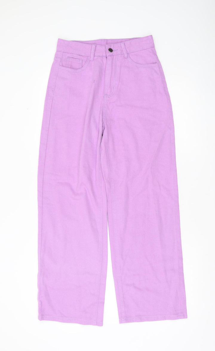 SHEIN Womens Purple Wide-Leg High Rise Jeans Size 8