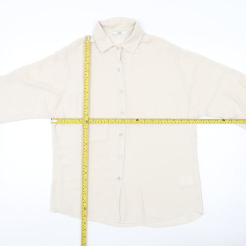 Stills Womens Ivory Button-Up Shirt Size 10 Long Sleeve Workwear
