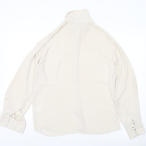Stills Womens Ivory Button-Up Shirt Size 10 Long Sleeve Workwear