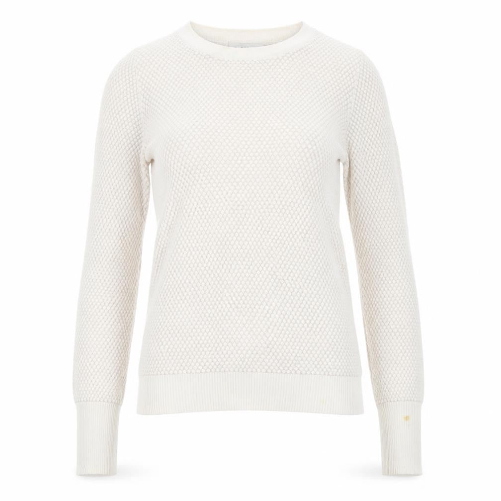 Front view of Zara Women Ivory Knit jumper, size 8, Crew Neck Long Sleeve