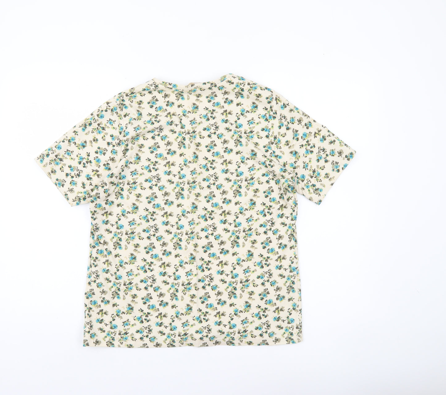 Honor Millburn Women’s Ivory Floral Cotton T-Shirt Size 14 Regular