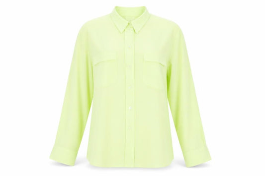 Front view of Bianca women’s green, size UK 10, button-up shirt long sleeve work blouse