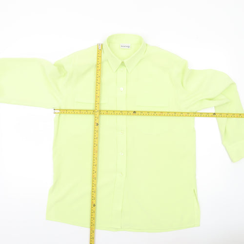 Bianca Womens Green Size 10 Button-Up Shirt Long Sleeve Work Blouse