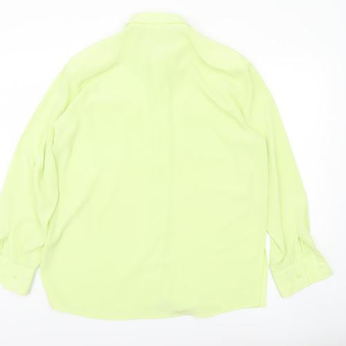 Bianca Womens Green Size 10 Button-Up Shirt Long Sleeve Work Blouse