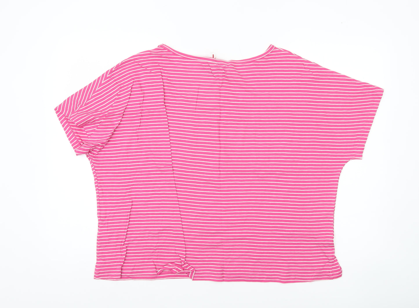 Lucy O'Brien Womens Pink Striped Cotton Relaxed T-Shirt Size M