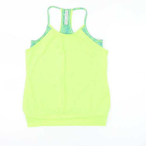 90 Degree by Reflex Girls Teens Green Racerback Tank Sports Top Size 14