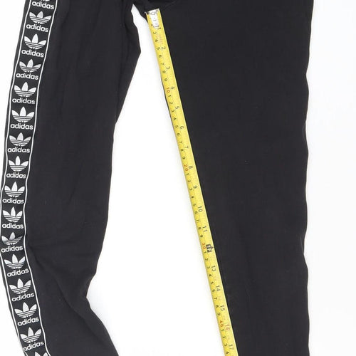 Adidas Womens Black Size 8 Slim Fit Logo Leggings