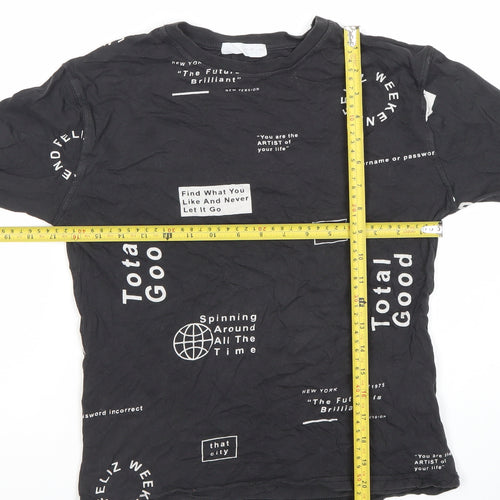 Zara Boys Black Graphic Print Long Sleeve T-Shirt 11-12 Years